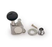 Kala Spare Parts - Machine Head, Closed Gear, Black Knob, Left - Chrome