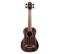 Kala UBASS-EBY-FL - Ukelele eléctrico acústico sin trastes a rayas de ébano natural