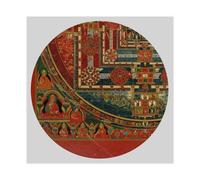 Kalachakra Mandala - Póster de arte tibetano vintage, 2 lienzos, decoración de dormitorio, paisaje, oficina, habitación, regalo, 50 x 50 cm