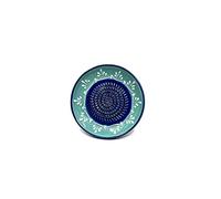Kaladia - Plato de rallador de cerámica - ideal para jengibre, queso parmesano, etc. - Diseño: turquesa/azul - Diámetro: 12 cm - hecho a mano y pintado a mano - Fabricado en España