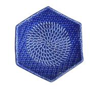 Kaladia - Plato de rallador hexagonal de cerámica - Rallador de cerámica liso - Rallador de cocina ideal para jengibre, queso parmesano, chocolate, etc. - Azul oscuro - Tamaño: 12 x 3 cm - Hecho en