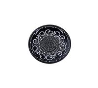 Kaladia Plato rallador de cerámica - ideal para jengibre, parmesano, etc. - en blanco y negro - Diámetro: 12 cm - Hecho a mano y pintado a mano - Fabricado en España