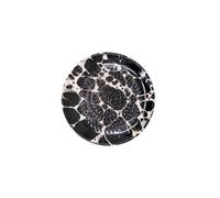 Kaladia Plato rallador de cerámica - ideal para jengibre, parmesano, etc. - en blanco y negro jaspeado - Diámetro: 12 cm - Hecho a mano y pintado a mano - Fabricado en España