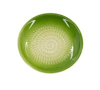 Kaladia Plato rallador de cerámica/rallador de cerámica de un solo color - ideal para jengibre, parmesano, etc. - en verde - diámetro: 12 cm - hecho a mano y pintado a mano - fabricado en España