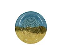 Kaladia Plato rallador de cerámica/rallador de cerámica, ideal para jengibre, parmesano, etc., en azul y marrón, diámetro: 12 cm, hecho a mano y pintado a mano, fabricado en España