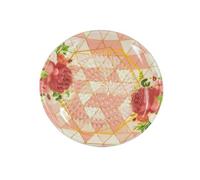 Kaladia Rallador de cerámica/Cesto de cerámica - ideal para jengibre, parmesano, etc. - en rosa con flor rosa - Diámetro: 12 cm - hecho a mano y pintado a mano - Fabricado en España