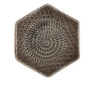 Kaladia Rallador de cerámica hexagonal - Rallador de cerámica de color liso - Rallador de cocina ideal para jengibre, parmesano, chocolate, etc. - en marrón - Dimensiones: 12 x 3 cm - Hecho a mano y