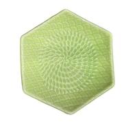 Kaladia Rallador de cerámica hexagonal - Rallador de cerámica monocolor - Rallador de cocina ideal para jengibre, parmesano, chocolate, etc. - en verde claro - Dimensiones: 12 x 3 cm - Hecho a mano y