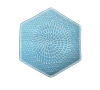 Kaladia Rallador de cerámica hexagonal - Rallador de cerámica monocolor - Rallador de cocina ideal para jengibre, parmesano, chocolate, etc. - en azul claro - Dimensiones: 12 x 3 cm - Hecho a mano y