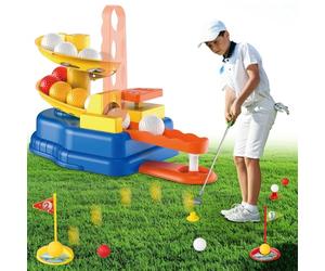 KalaDuck Juego de Mini Golf Niños, Battle Golf Accesorios con 3 Palos de Golf Retráctiles, Dispensador, Pelotas de Golf y Tees, Juguete Deportivo de Interior y Exterior para Niños Niñas