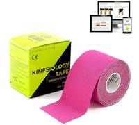 KALAHARI 1 X Rollo Cinta Kinesiologica Profesional más e-Book Manual Aplicaciones en Español - Synthetic Kinesiology Tape para una Mejor Adherencia y Resistencia al Agua y al Sudor - (5cm x 5m) ROSA
