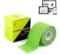 KALAHARI 1 X Rollo Cinta Kinesiologica Profesional más e-Book Manual Aplicaciones en Español - Synthetic Kinesiology Tape para una Mejor Adherencia y Resistencia al Agua y al Sudor - (5cm x 5m) VERDE