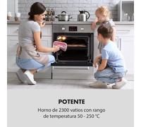 Kalahari Horno eléctrico encastrable 2300W 7 funciones Negro