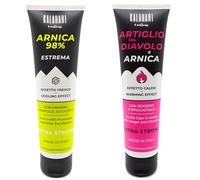 KALAHARI Kit Calor + Frío, Árnica Gel 98% + Garra del Diablo, Pre y Post entrenamiento, Acción intensa para Masajes Muscular y Articular, Contracturas, Movilidad - Extra fuerte, Made in Italy