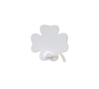 KalaMitica, Gancho Magnético Trébol de Cuatro Hojas Design, Resina ABS, Color Blanco, 5,5 x 5,5 x 0,5 cm