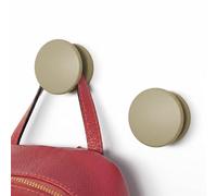 KalaMitica - Juego de 2 perchas magnéticas pequeñas, con imán permanente de neodimio, antideslizante y antiarañazos - Beige lacado