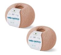 Kalapanta Ovillos para tejer, 100% Pura Lana Merino Virgen Extrafina de Lana Gatto. Línea infantil Baby Soft, lana natural para bebé con Aloe Vera, 100 g. 340 mt, (Beige - 14621, 2)
