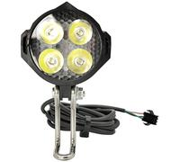 Kalastussaari Farto LED de Ebike, luz Frontal de Bicicleta con bocina, 4 Luces y Conector de 3 Pines, Faro Impermeable para Bicicletas para e-Scooter e-Scooter