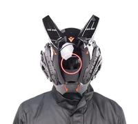 Kalastussaari Máscara, casco punk futurista con luces LED, anti-fogging Cool Costplay Gothic Mask para Halloween Party Cosplay Music Festival