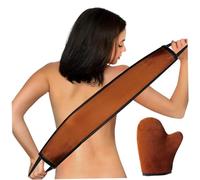 Kalastussaari Self Tanning Mitt Set con Velvet 2pcs Fake Tanning Mitten Back Tanner Kit Mini Self Tan Mitt Back Back Lotion Aplicador Tanning Mitt
