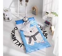 Kalavika - Saco de dormir para niños de algodón de nido de ángel, alfombra de siesta con bonito diseño y almohada para la escuela, regalo para nacimiento, bautizo, bautizo, etc.