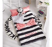 Kalavika - Saco de dormir para niños de algodón de nido de ángel, alfombra de siesta con bonito diseño y almohada para escuela, regalo para nacimiento, bautizo, bautizo, color rosa
