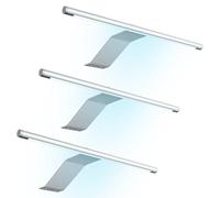 kalb aplique LED de superficie 340x170x40 mm para armarios con módulo LED 12 V CC 4 W 230 lm con interruptor y fuente de alimentación (gris plata, juego de 3 piezas, blanco neutro)