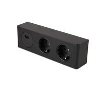 Kalb | Estación de carga USB para muebles, montaje bajo el árbol, caja de energía versátil con 2 enchufes Schuko y puertos USB (A y C), 200 x 46 x 62,5 mm, 230 V, fácil montaje para aparatos