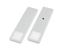 Kalb - Lámpara LED para debajo del edificio, color gris plateado con interruptor, 3 W, 4000 K, luz blanca neutra, 3 adaptadores, 200 cm de longitud de cable, a elegir: juego de 2 unidades