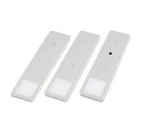 Kalb - Lámpara LED para debajo del edificio Solid2, color gris plateado con interruptor, 3 W, 200 cm de longitud de cable, a elegir: juego de 3 unidades, blanco cálido