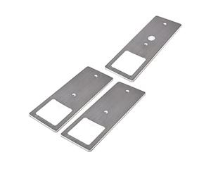 kalb | Luminarias LED bajo el armario acero inoxidable cepillado 5W- Luminaria de cocina muy plana con función de regulación táctil foco empotrado, selección:Juego de 3 blanco neutro