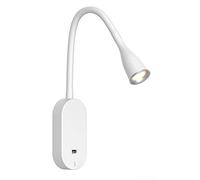 kalb Material für Möbel Luminaria para la cama led «Tulipano II» de 4,5 W luminaria para leer USB lámpara para la cama estación de carga, color: blanco