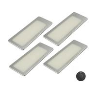 kalb TooFlatXL luz LED bajo mueble 12V set 1-4 con interruptor inalámbrico MonoDot, ultrafina 4 mm, campo luminoso XL 155 x 55 mm, Plug & Play con fuente de alimentación (4, blanco cálido)