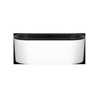 KALDEWEI CLASSIC DUO Ovalada, bañera independiente 111-7, 180x80x42 cm, con delantal Color exterior blanco alpino, 291249233701, Color: Negro con efecto perla
