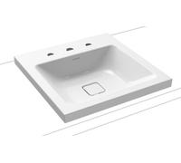 Kaldewei Cono lavabo 50x50 cm cuadrada sobre encimera blanco 908306033001
