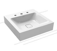 Kaldewei Cono lavabo 50x50 cm cuadrada sobre encimera blanco 908406033001