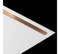 Kaldewei NEXSYS, embellecedor de diseño, para plato de ducha con longitud de 75 cm, 687771260955, Color: rojo oro cepillado