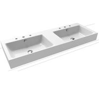 Kaldewei Puro lavabo 130x46 cm rectangular sobre encimera blanco brillante 907206053001