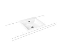 Kaldewei Puro lavabo 46x46 cm cuadrada sobre encimera blanco brillante 900306013001