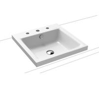 Kaldewei Puro lavabo 46x46 cm cuadrada sobre encimera blanco brillante 900306033001