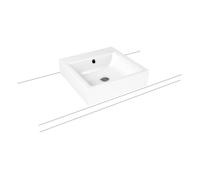 Kaldewei Puro lavabo 46x46 cm cuadrada sobre encimera blanco brillante 900606013001