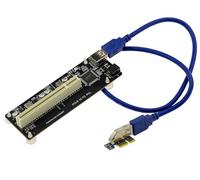 KALEA-INFORMATIQUE Adaptador convertidor de PCIe x1 a PCI de 32 bits y 33 MHz con Puente de conversión ASM1083 Integrado, Compatible con Tarjetas de Red, Serie RS232, FireWire...