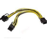 Kalea-INFORMATIQUE Cable Adaptador PCIe 6 Puntos Hembra a 2X PCIe 6 u 8 Puntos Macho para Tarjeta gráfica. Longitud 20 cm