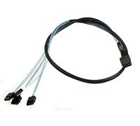 KALEA-INFORMATIQUE Cable MiniSAS SFF-8087 SAS a 4 conectores SATA. Longitud 80 cm, SFF8087 Mini-SAS interno de 26 clavijas, SATA de 7 clavijas
