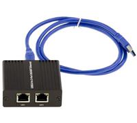 Kalea-Informatique - Cable USB 3.0 a 2 puertos RJ45 LAN GIGABIT ETHERNET 10 100 1000 con doble chipset ASIX AX88179