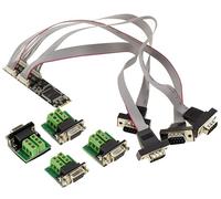 Kalea-Informatique Card M.2 B+M Key a 4 puertos COM Serie RS422 RS485 Montaje DB9 o con cable con chipset WCH384. Controlador M2 PCIe a RS-422 RS-485