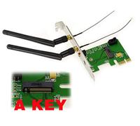 KALEA-INFORMATIQUE Controlador PCIe para Tarjeta M.2 (M2 NGFF A Key) Compatible con WiFi y/o Bluetooth Intel AC 3160NGW, AC 3168NGW,AC 7260NGW,AC 7265NGW,AC 8260NGW,AC 8265NGW