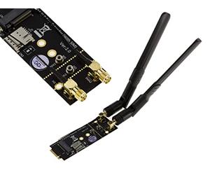 KALEA-INFORMATIQUE M2 Bkey + SIM a M.2 B Key Extender Adaptador para Tarjeta Módulo 3G 4G 5G, con 2 Antenas