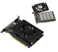 KALEA-INFORMATIQUE Tarjeta adaptadora PCIe 5.0 x16 a 4 SSD M.2 NVMe M-Key con ventilación. para Placas Base con Soporte de bifurcación