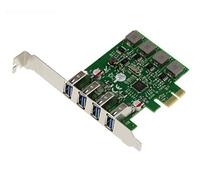 KALEA-INFORMATIQUE Tarjeta controladora Horizontal PCI Express PCIe a USB 3.0 de 4 Puertos USB3 Tipo A, con chipset Via VLI VL805. Soportes de Perfil bajo y Alto. Autoalimentada. Alta Potencia 8A.
